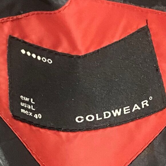 Coldwear Women’s Down Feather Red Removable Fur Hood Puffer Jacket Coat Size L - Picture 12 of 12